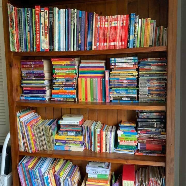 organisation of bookcase after image