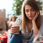 woman stressed after holidays with clutter
