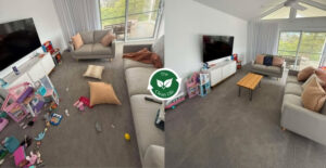 living room before and after