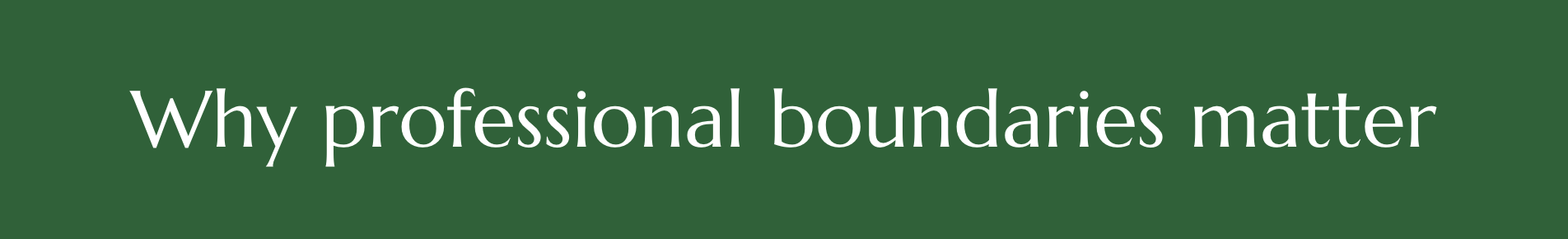 professional boundaries