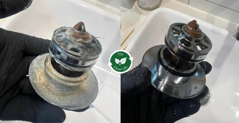 before and after - sink drain