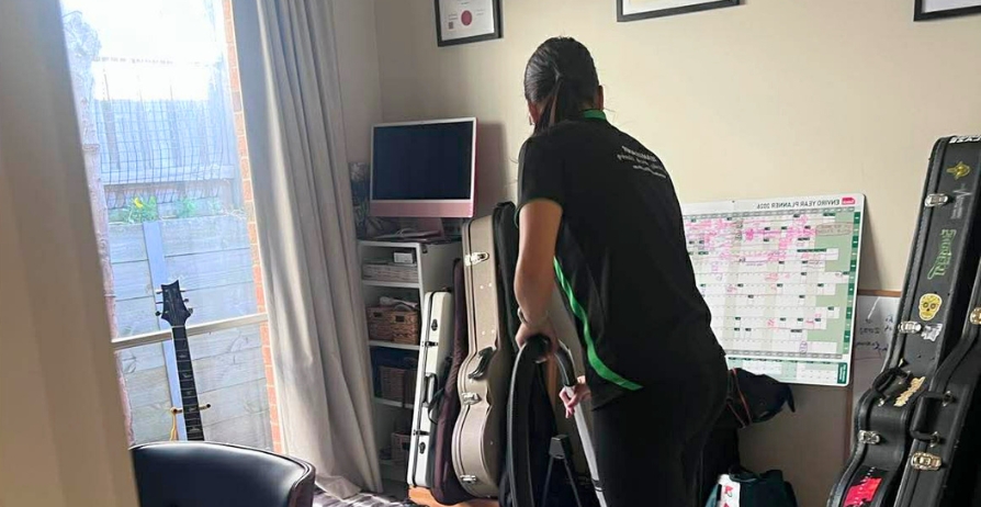 Home Specialist cleaning a room in a Melbourne South East home