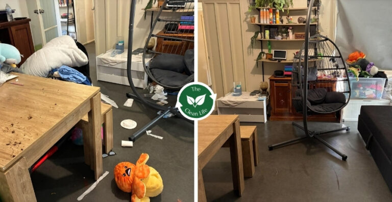 before and after - living room