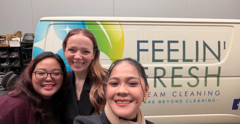 Beckii, Alida and Iza with the Feelin' Fresh truck